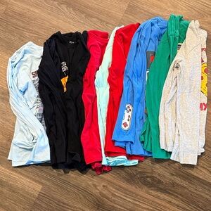 Boys Long Sleeve Graphic Top lot. 9 shirts sizes 14